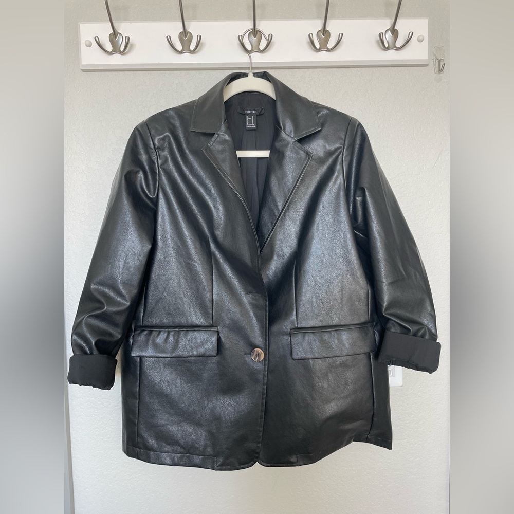 Forever 21 Faux Leather Blazer size small